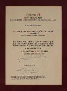 Placa de Honor de la Orden de Alfonso X el Sabio