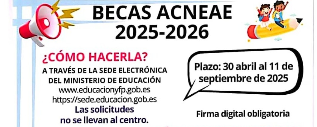 Abierto el plazo de solicitud de becas para alumnado con necesidad ...
